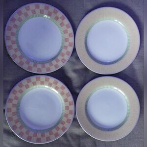 Oneida Dinner Plates with Pink and Green Patterns